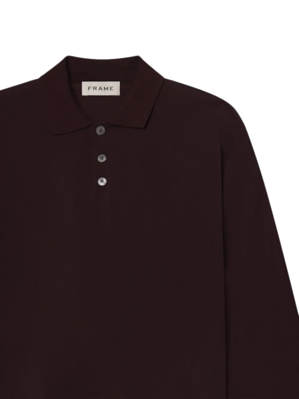 FRAME Piqué poloshirt met lange mouwen Rood