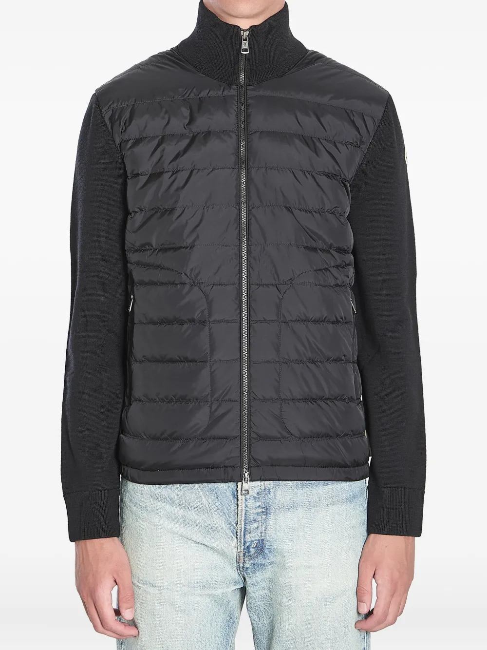 Moncler padded wool-blend down jacket Zwart