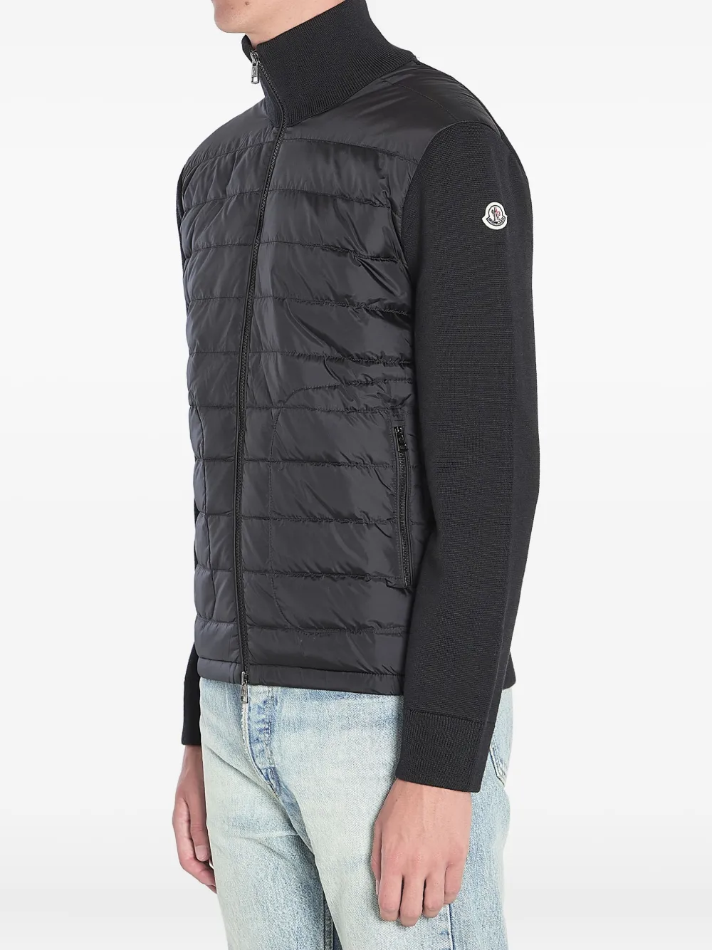 Moncler padded wool-blend down jacket Zwart