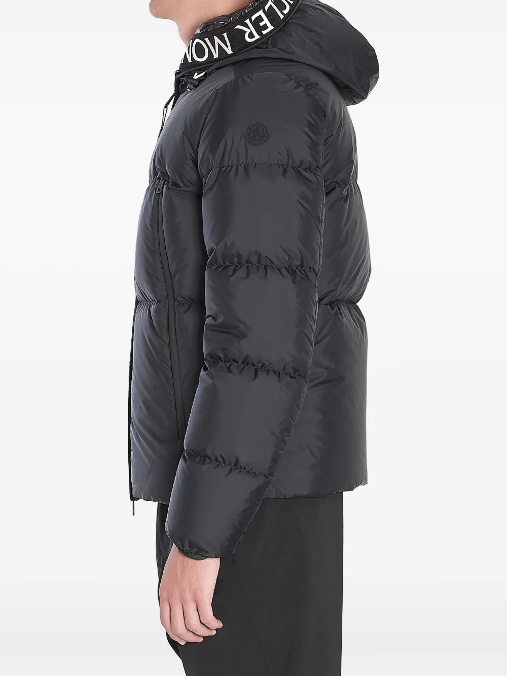 Moncler Donsjack met logo afwerking Zwart