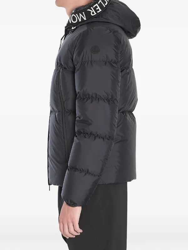 Moncler logo-trimmed Puffer Jacket | Black | FARFETCH TW