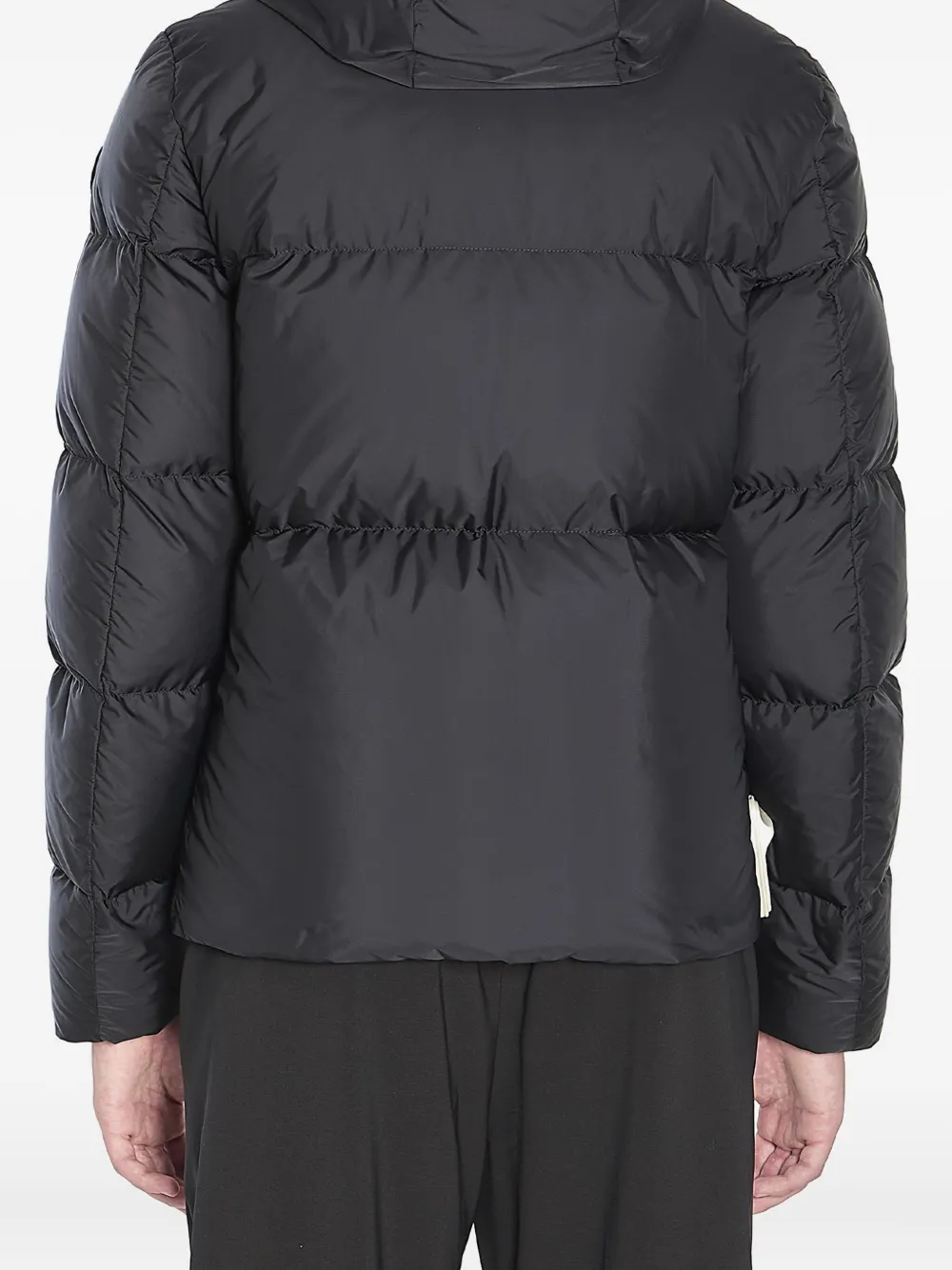 Moncler Donsjack met logo afwerking Zwart