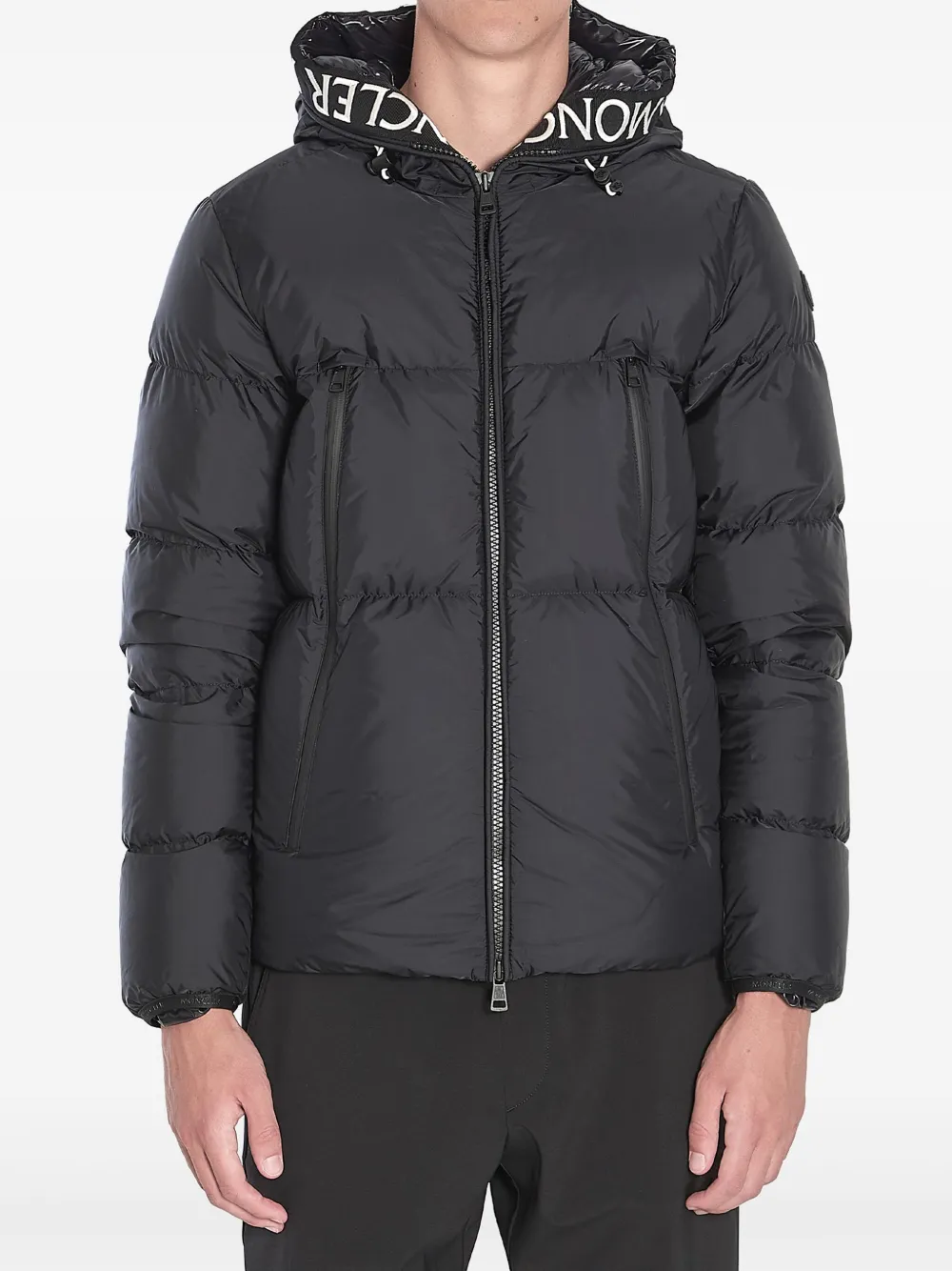 Moncler logo-trimmed puffer jacket | Black | Image 1