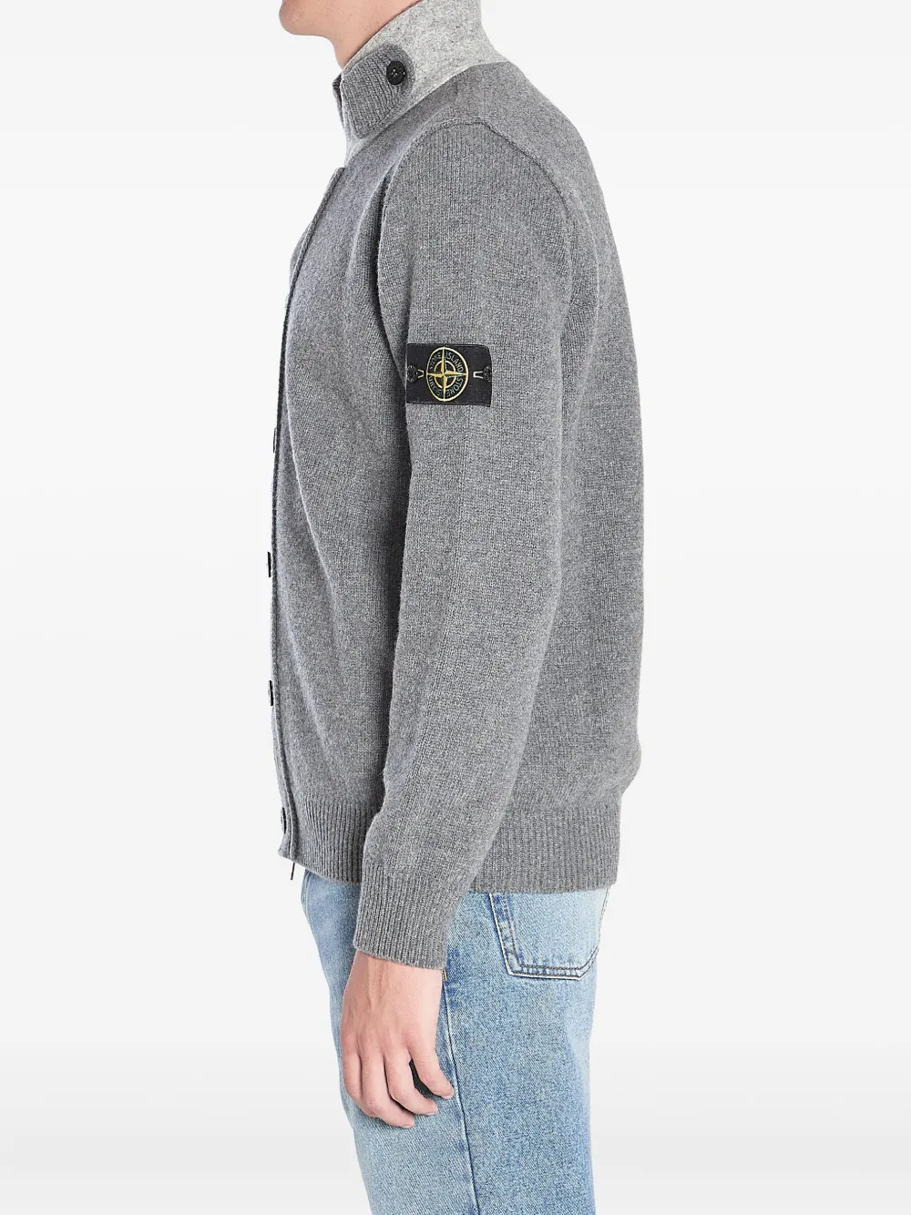 Stone Island Vest met geribbelde kraag Grijs