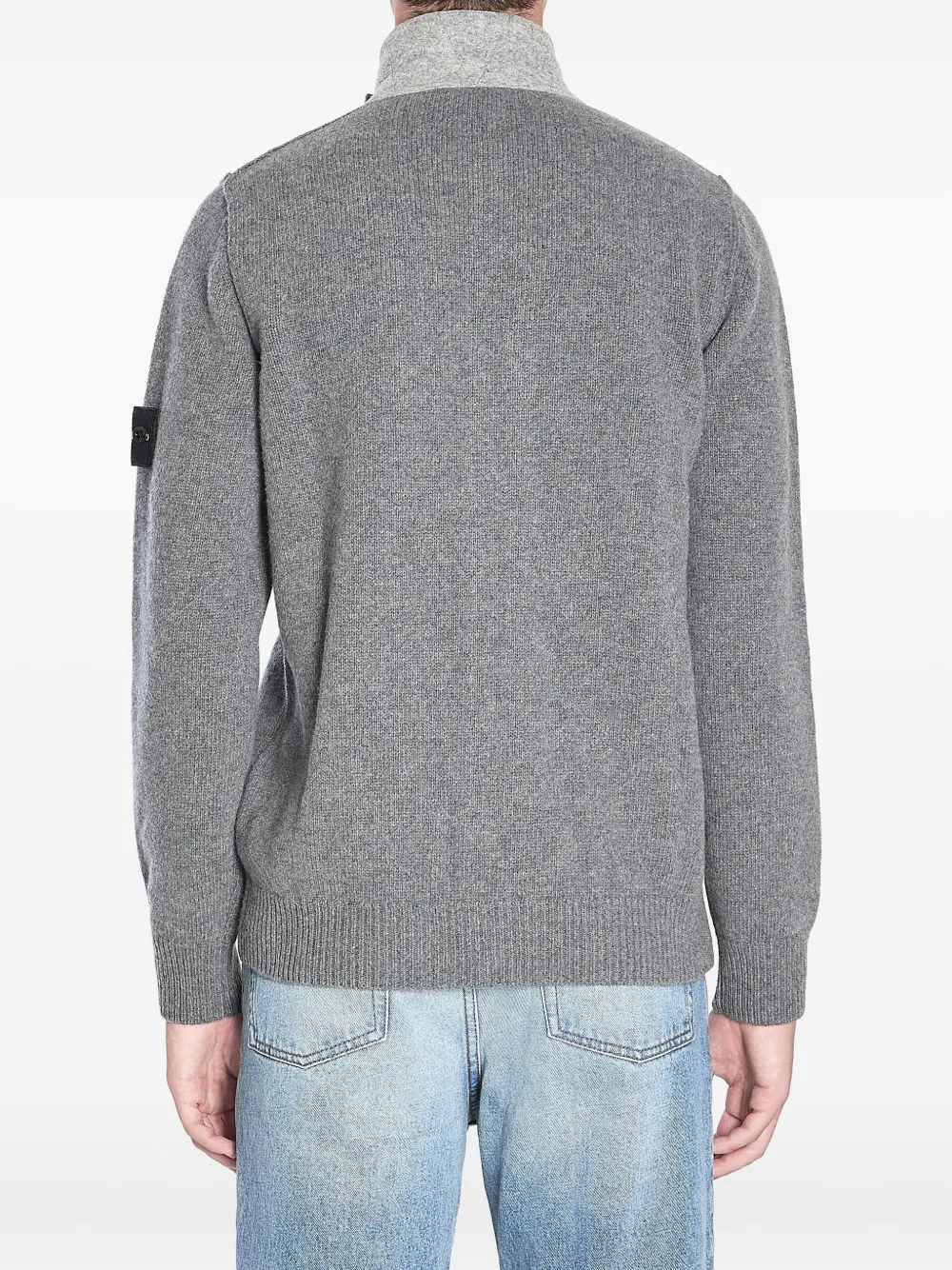 Stone Island Vest met geribbelde kraag Grijs