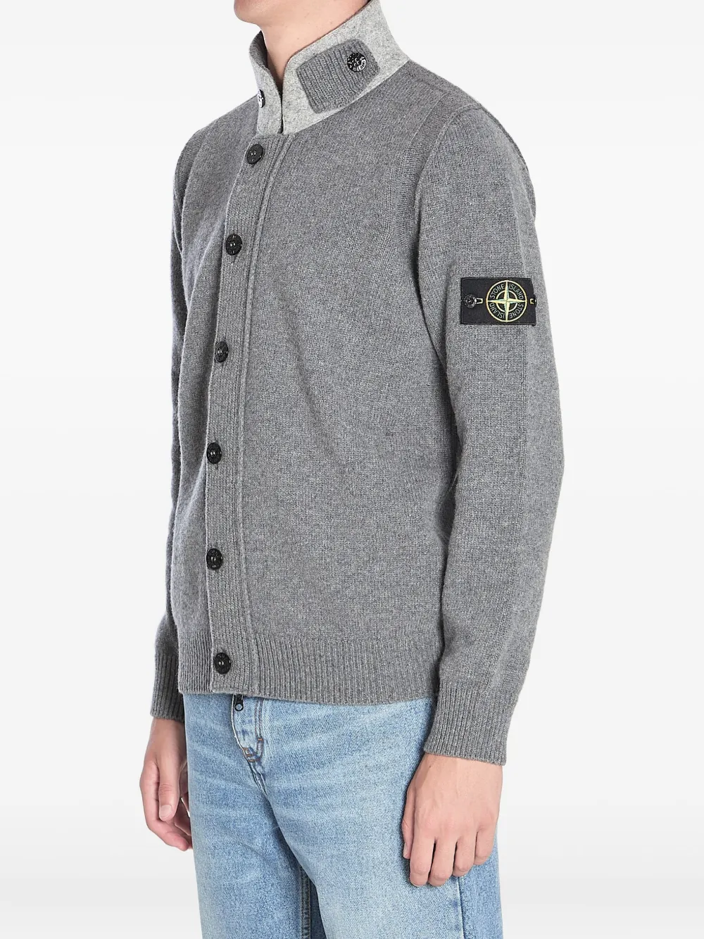 Stone Island Vest met geribbelde kraag Grijs