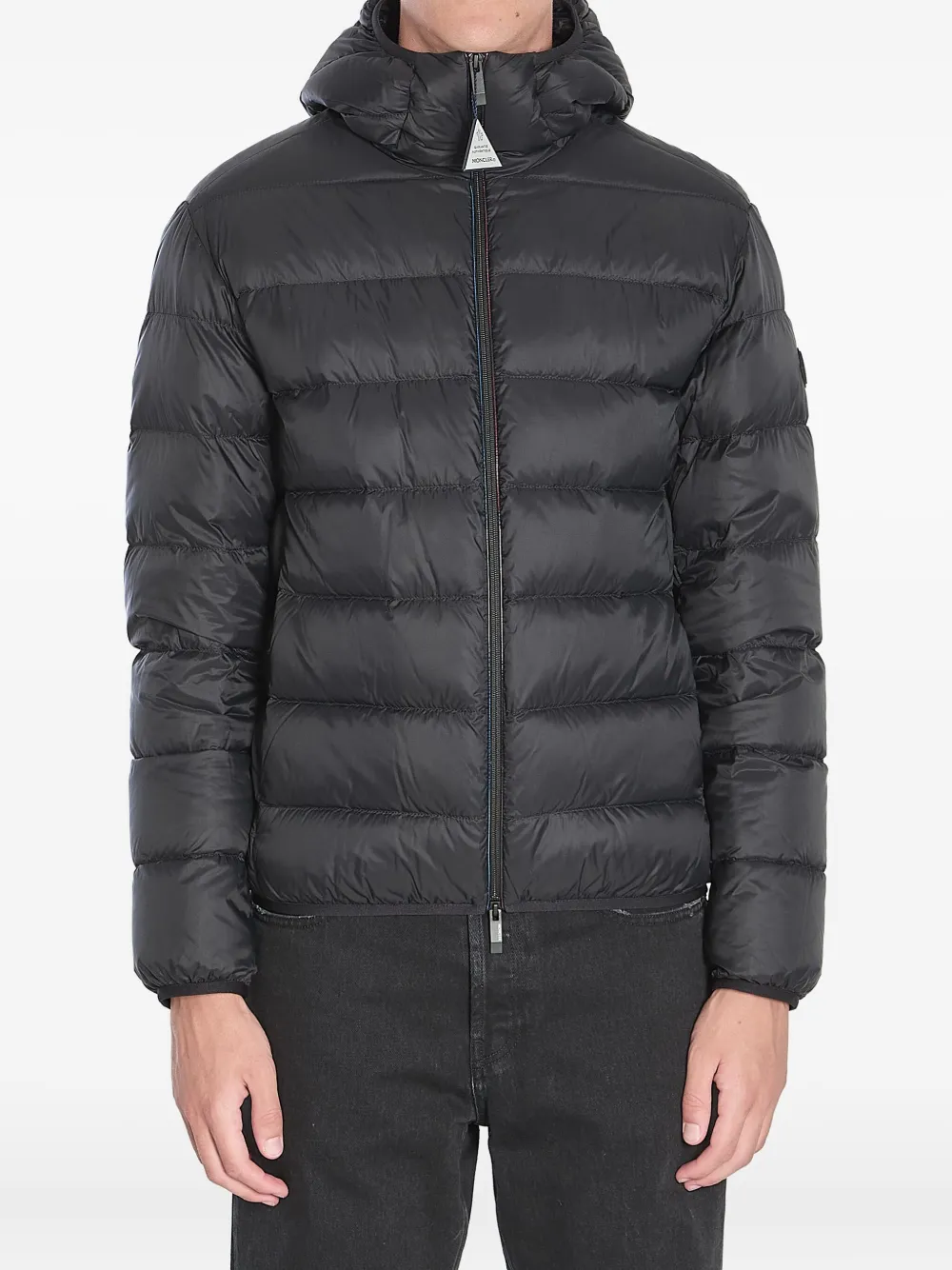 Moncler hooded puffer jacket Zwart