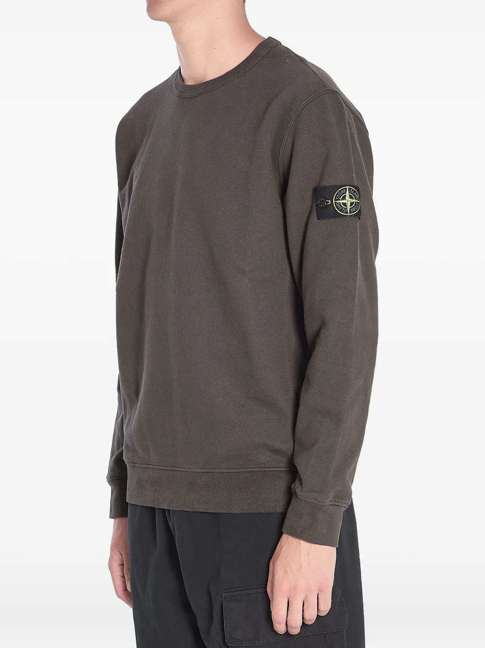 Stone Island Sweater met ronde hals en Compass-logopatch Grijs