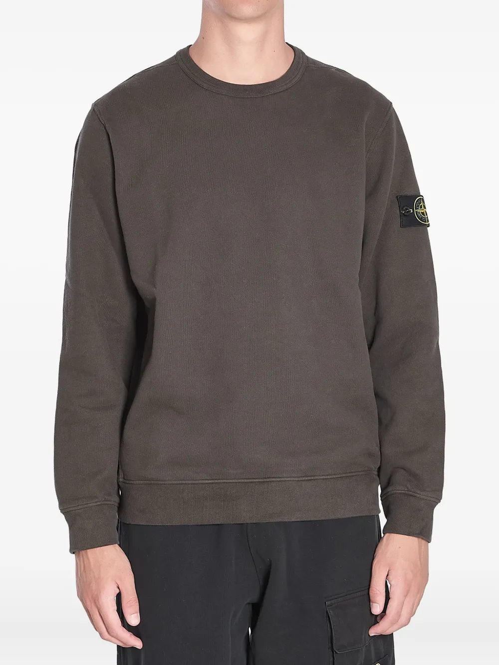 Stone Island Sweater met ronde hals en Compass-logopatch Grijs