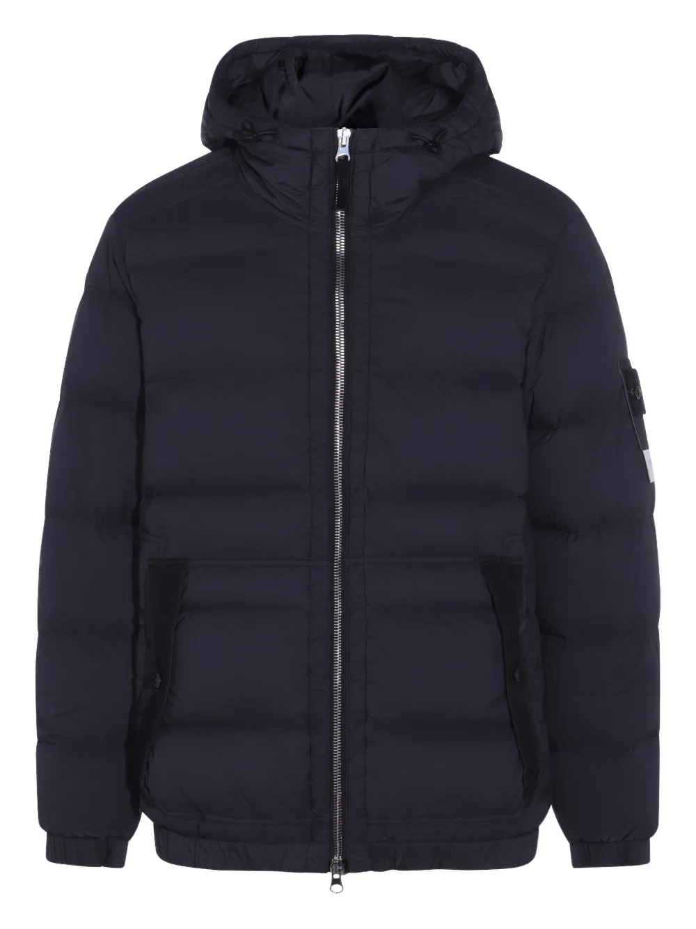 Stone Island Gewatteerde jas met capuchon Zwart