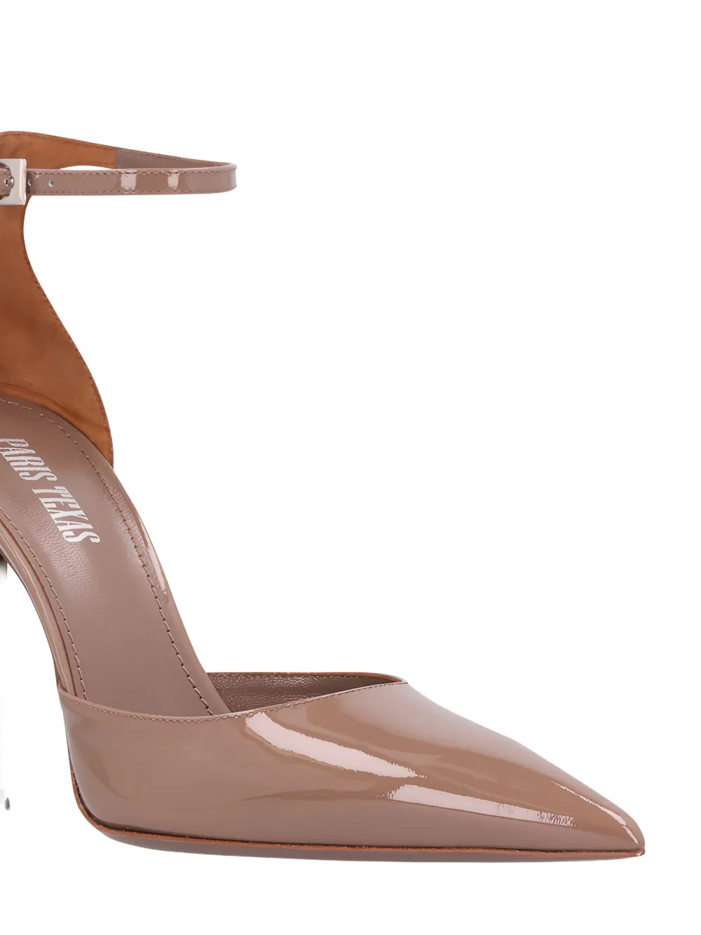 Paris Texas 105mm Lidia Ankle-strap Patent-leather Pumps In Brown