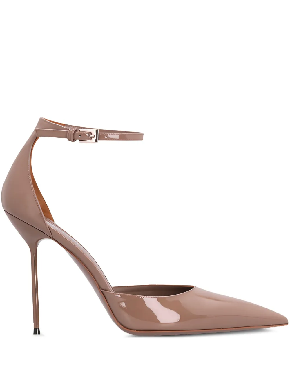 105mm Lidia ankle-strap patent-leather pumps