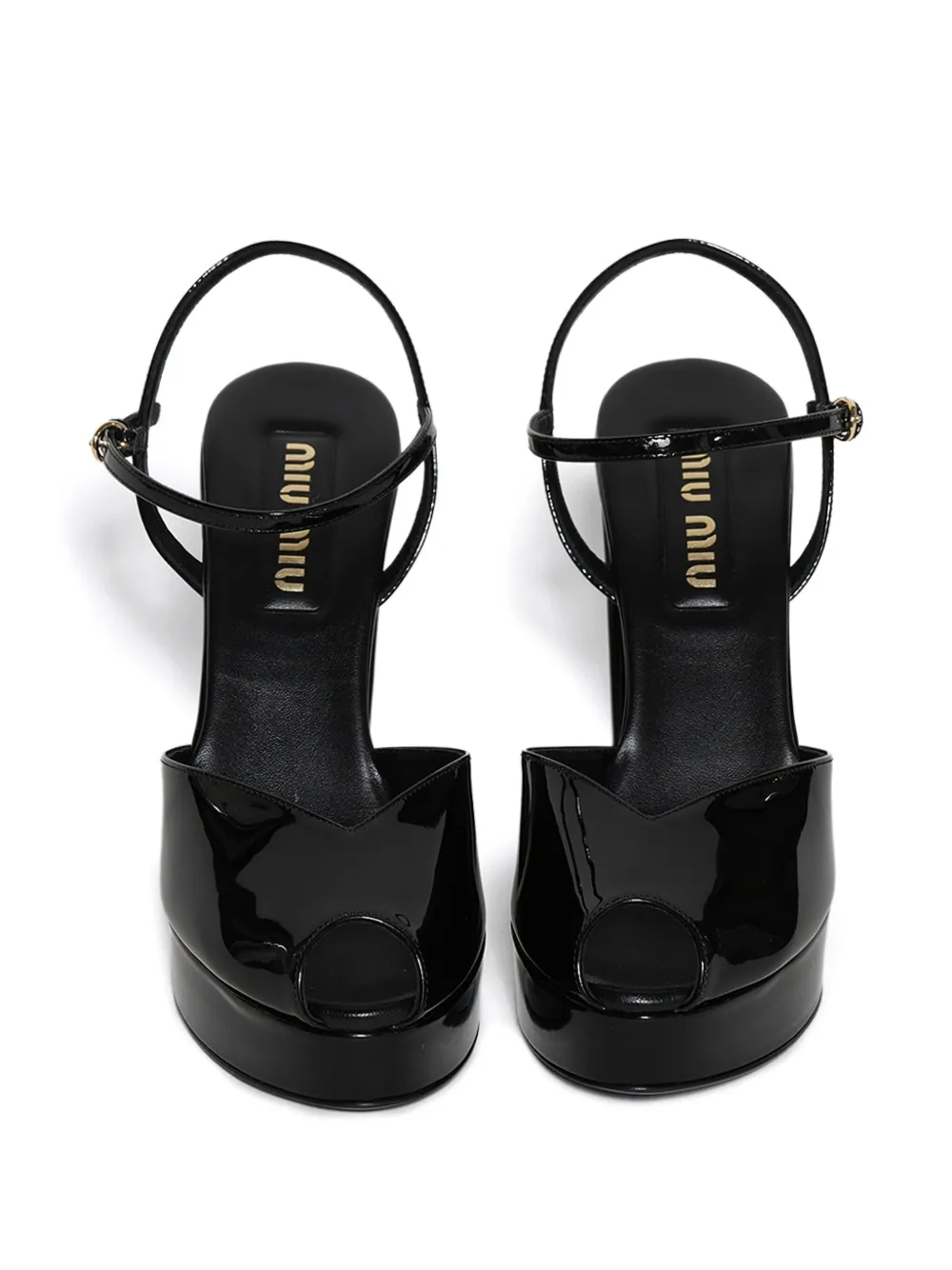 Miu 135 mm sandalen met plateauzool en open neus Zwart