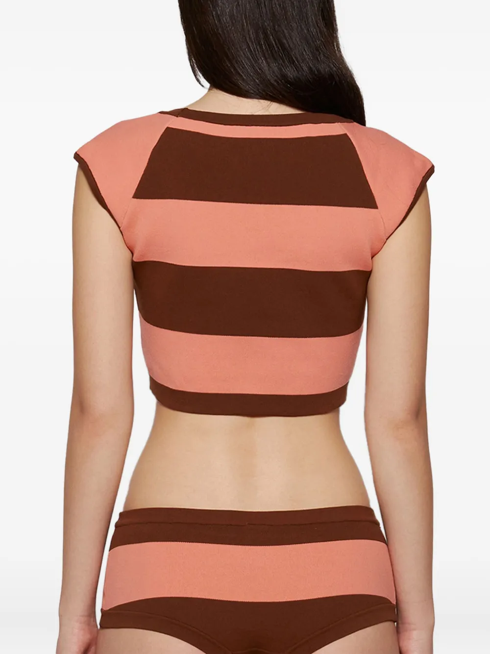 Tropic Of C Striped Cap-sleeve Top In Brown