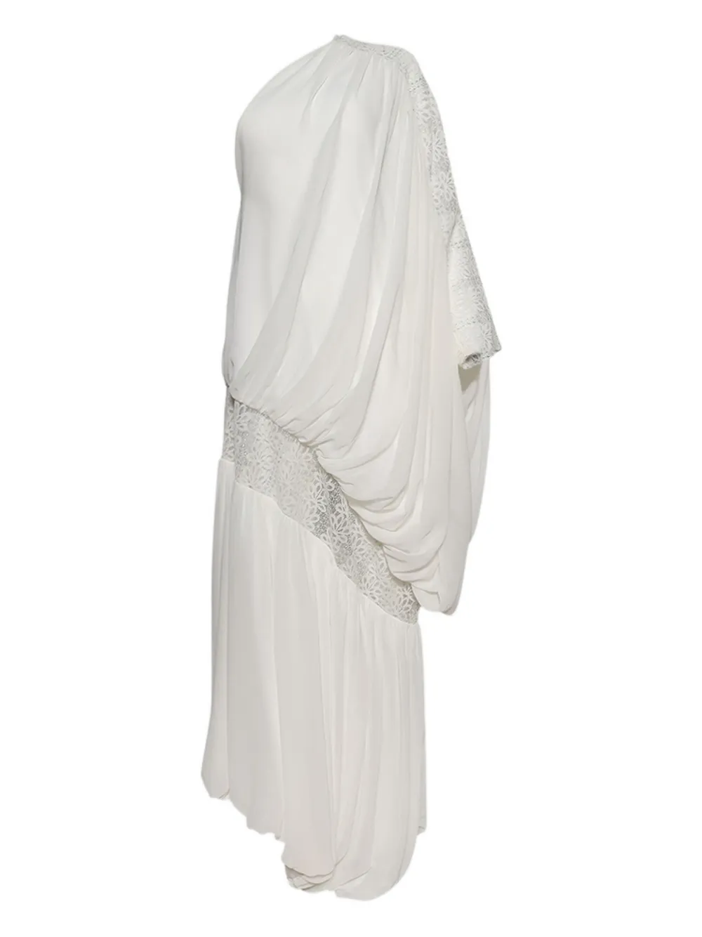 Dima Ayad lace-paneled draped maxi dress | White | Image 1