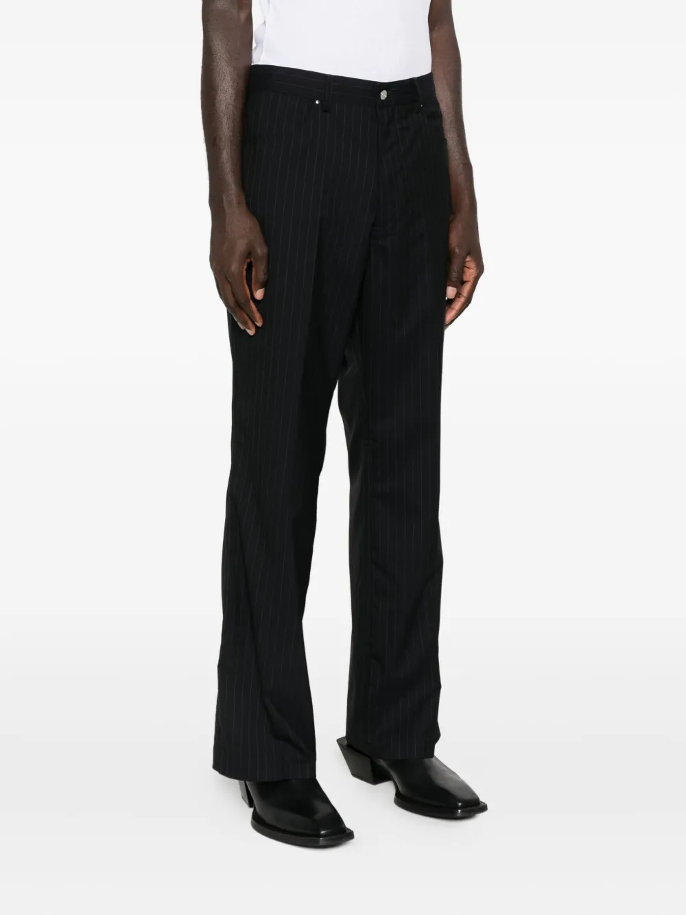 Second / Layer Pinstripe Trousers In Black