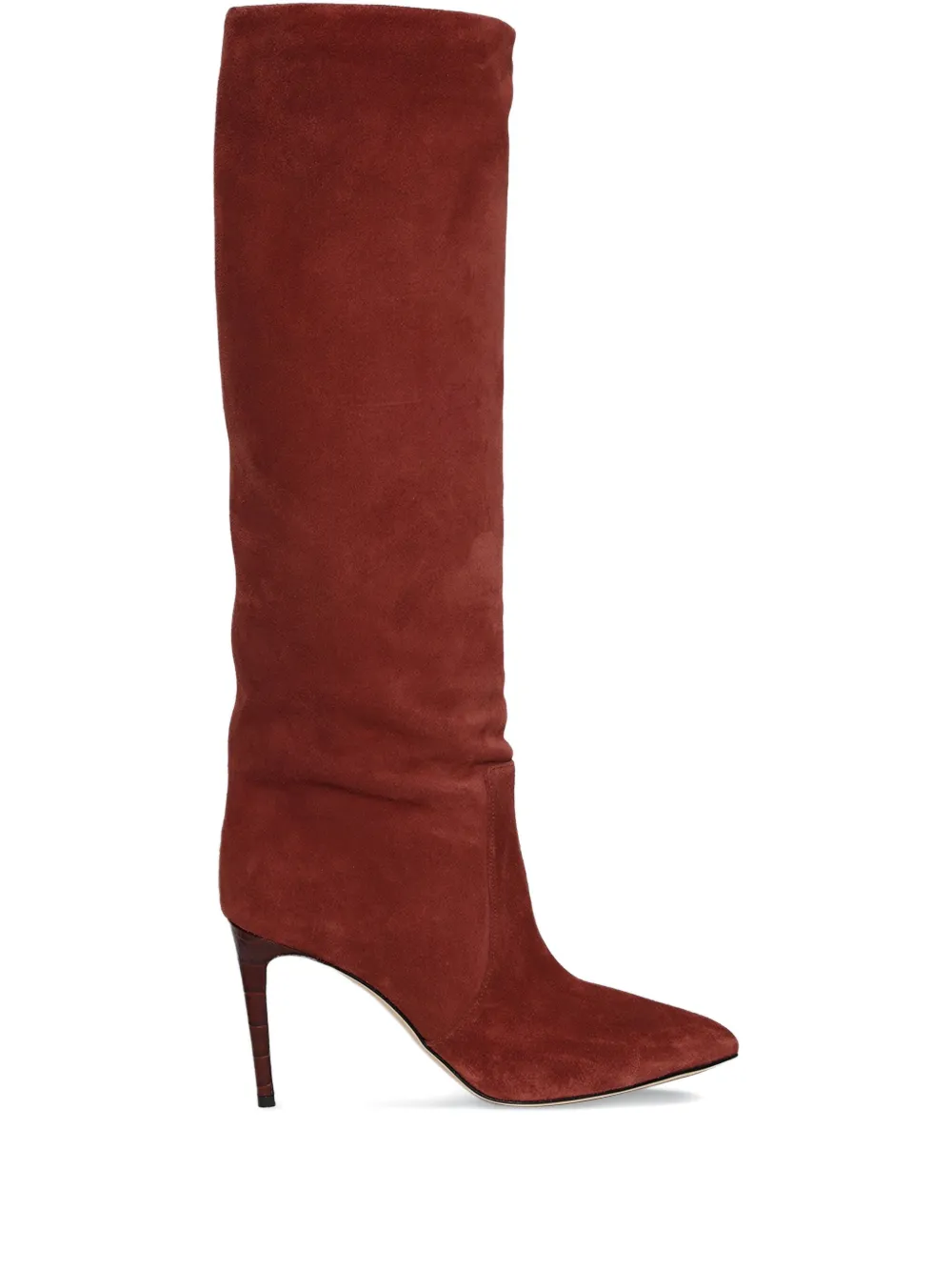 Paris Texas 85mm stiletto suede knee-high boots Red