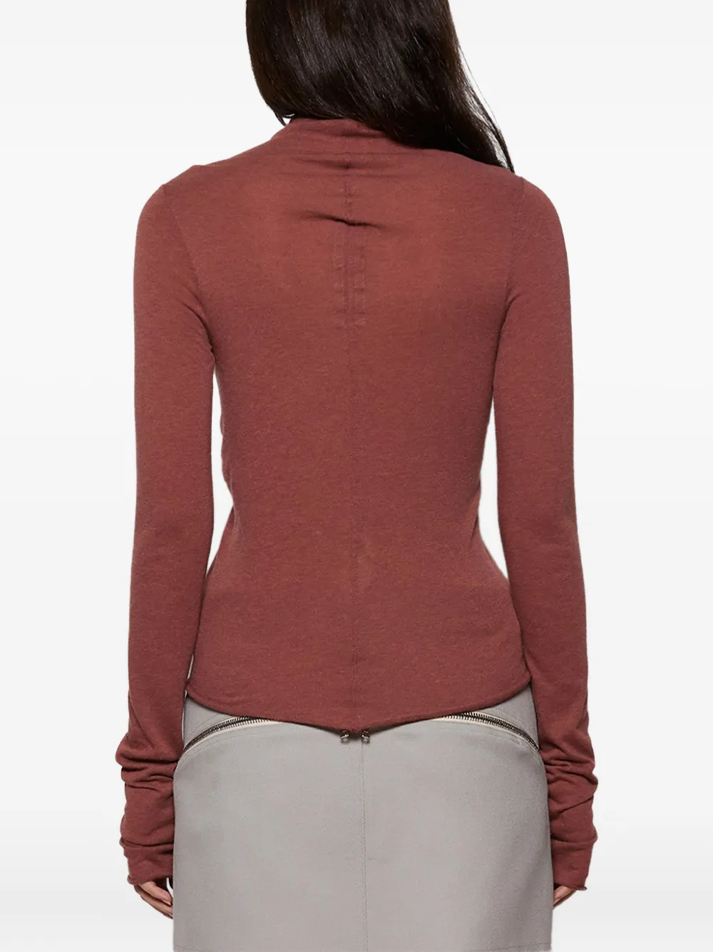 Rick Owens Allanah Long-sleeve Top In Brown