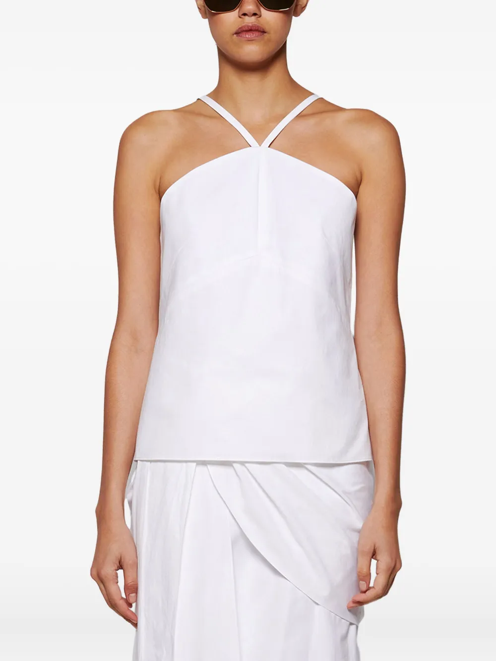 Rosie Assoulin Cross-strap Top In White