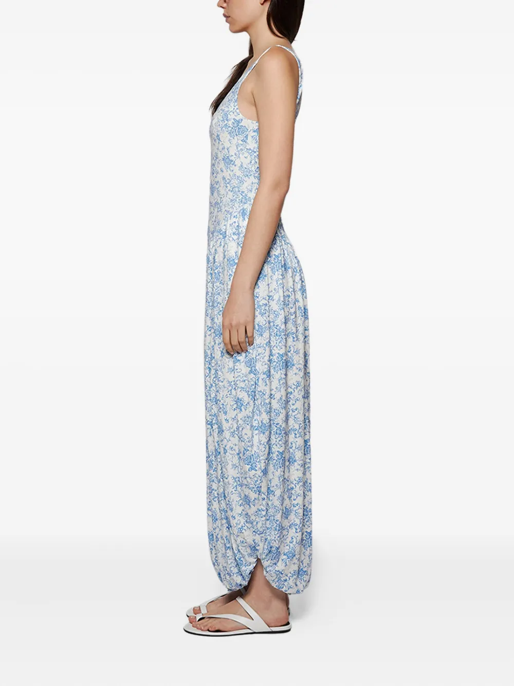 Caroline Constas Floral-pattern Maxi Dress In Blue