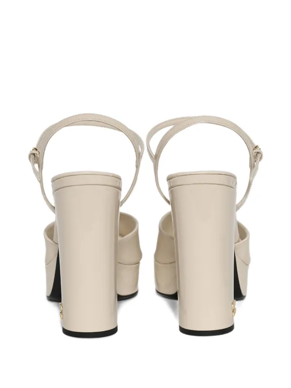 Miu Miu 135mm Platform peep-toe Sandals | White | FARFETCH