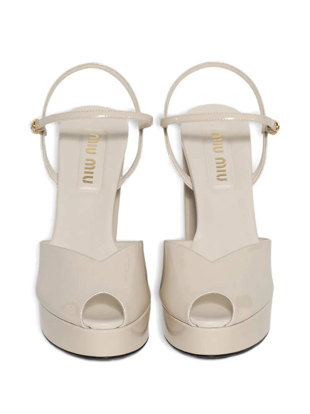 Miu Miu 135mm Platform Peep-toe Sandals In White