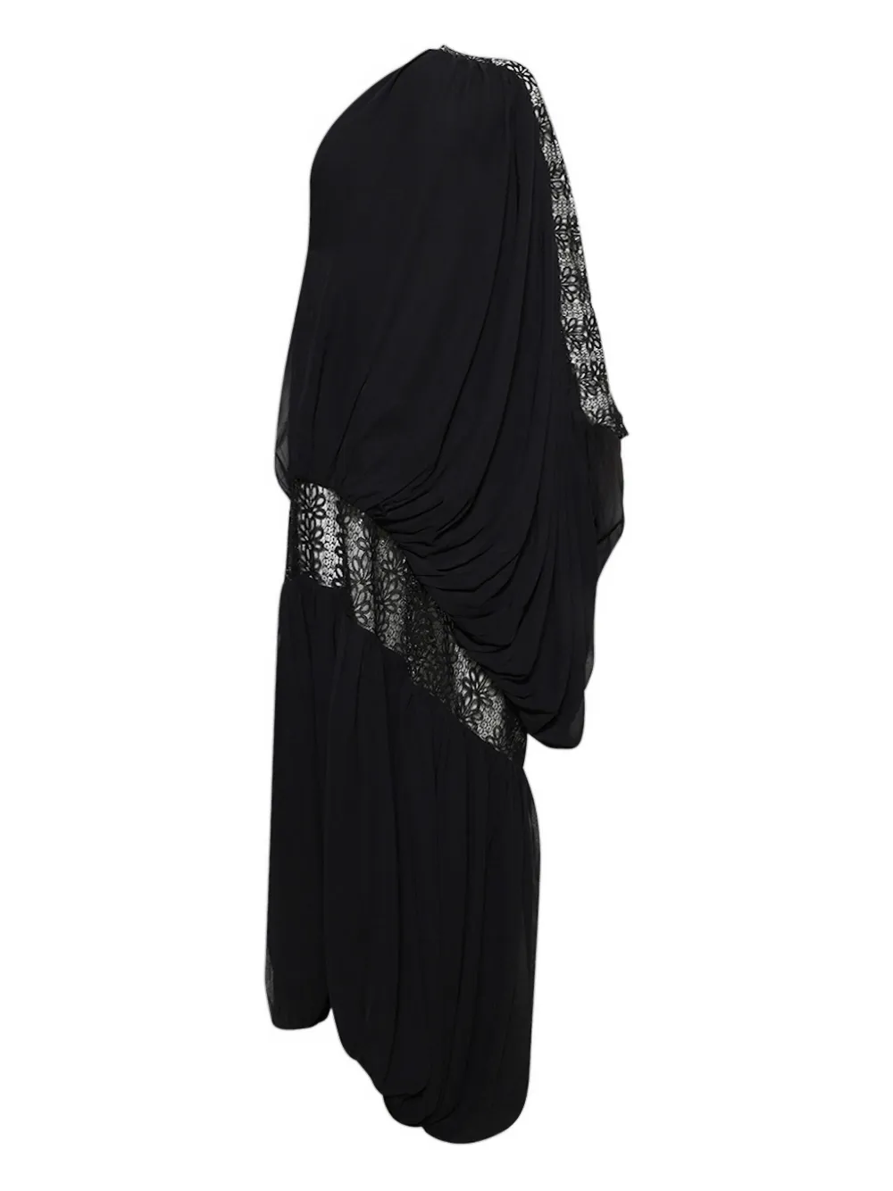 Dima Ayad lace-paneled draped maxi dress | Black | Image 1