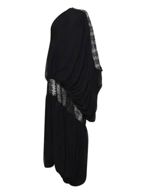 Dima Ayad lace-paneled draped maxi dress