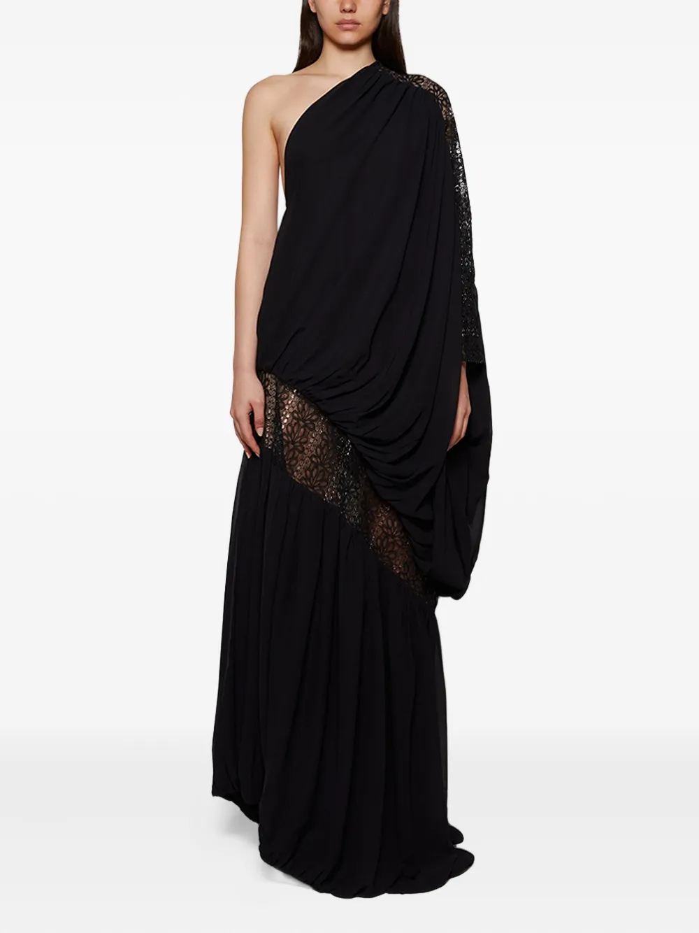Dima Ayad lace-paneled draped maxi dress | Evening Dresses | Image 2