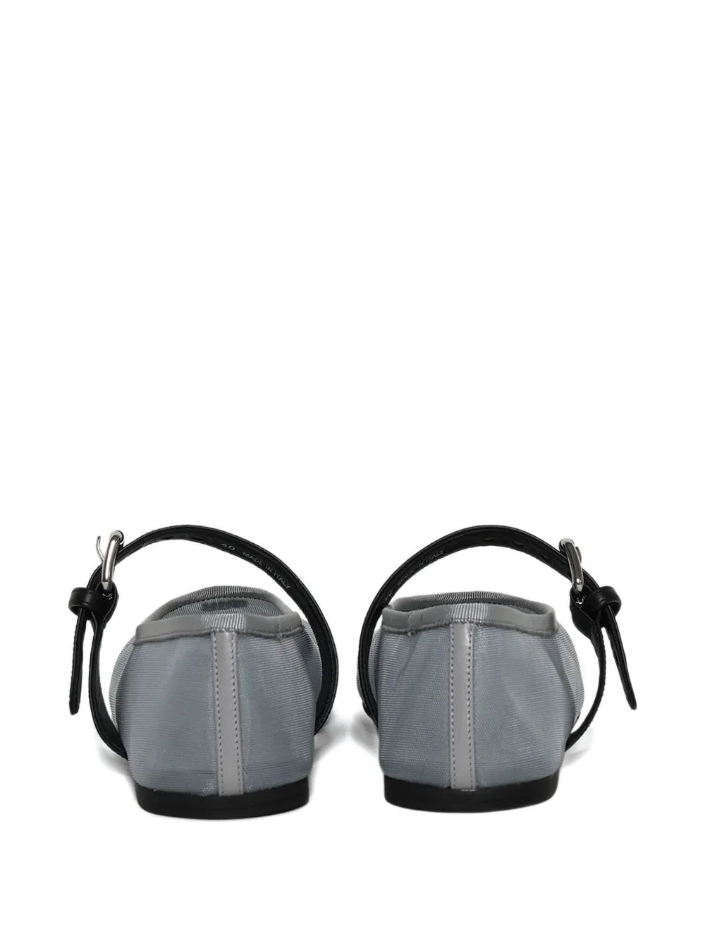 Miu Miu Buckle-strap Ballet Flats In Gray