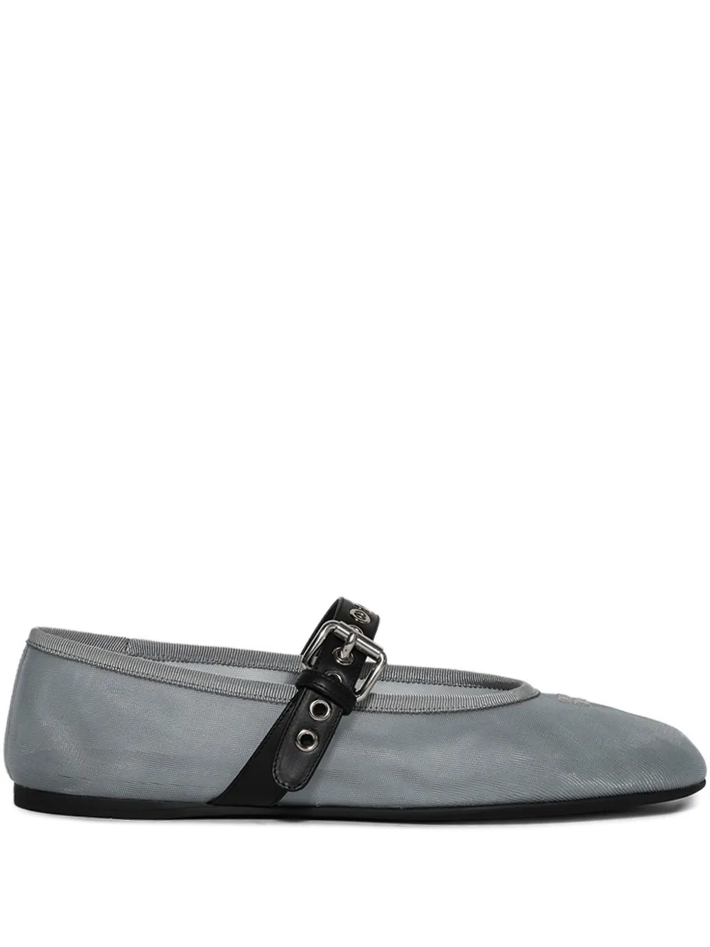 Miu buckle-strap ballet flats Grey