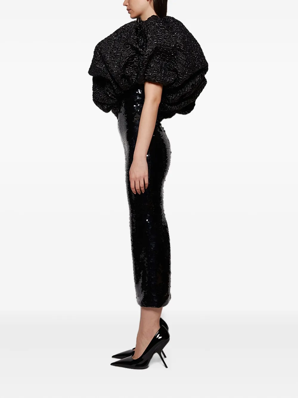 Dima Ayad Sequin Midi Dress In Black