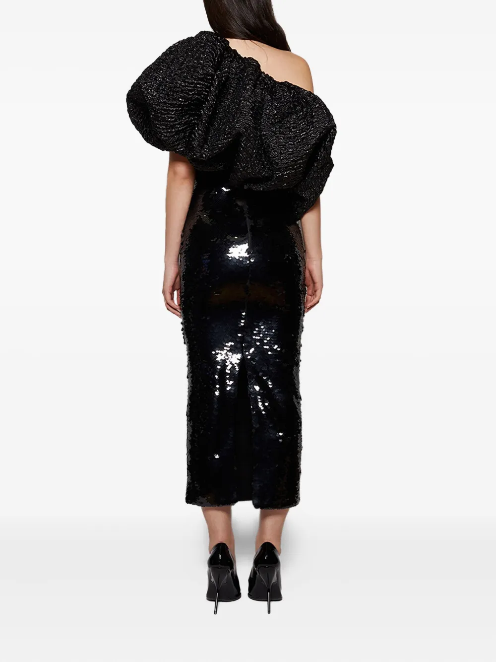 Dima Ayad Sequin Midi Dress In Black