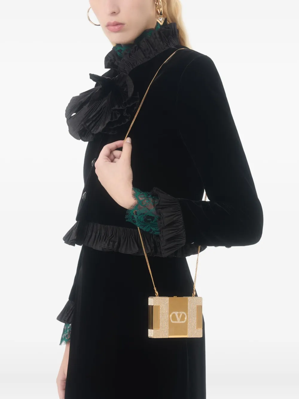 Valentino Garavani Minaumorphe crystal-embellished clutch | Image 2