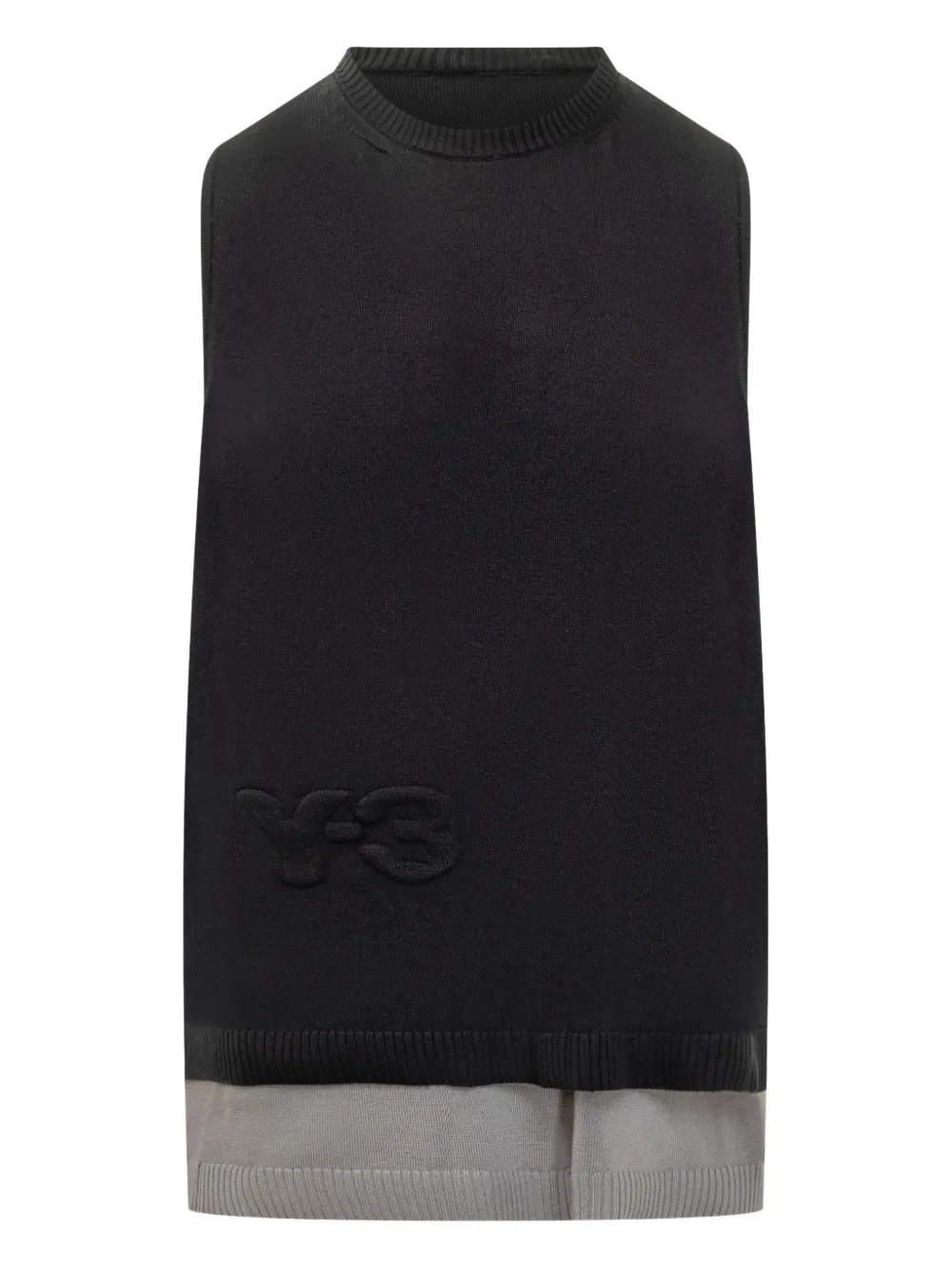 Y-3 Gebreide top met logo-reliëf Zwart