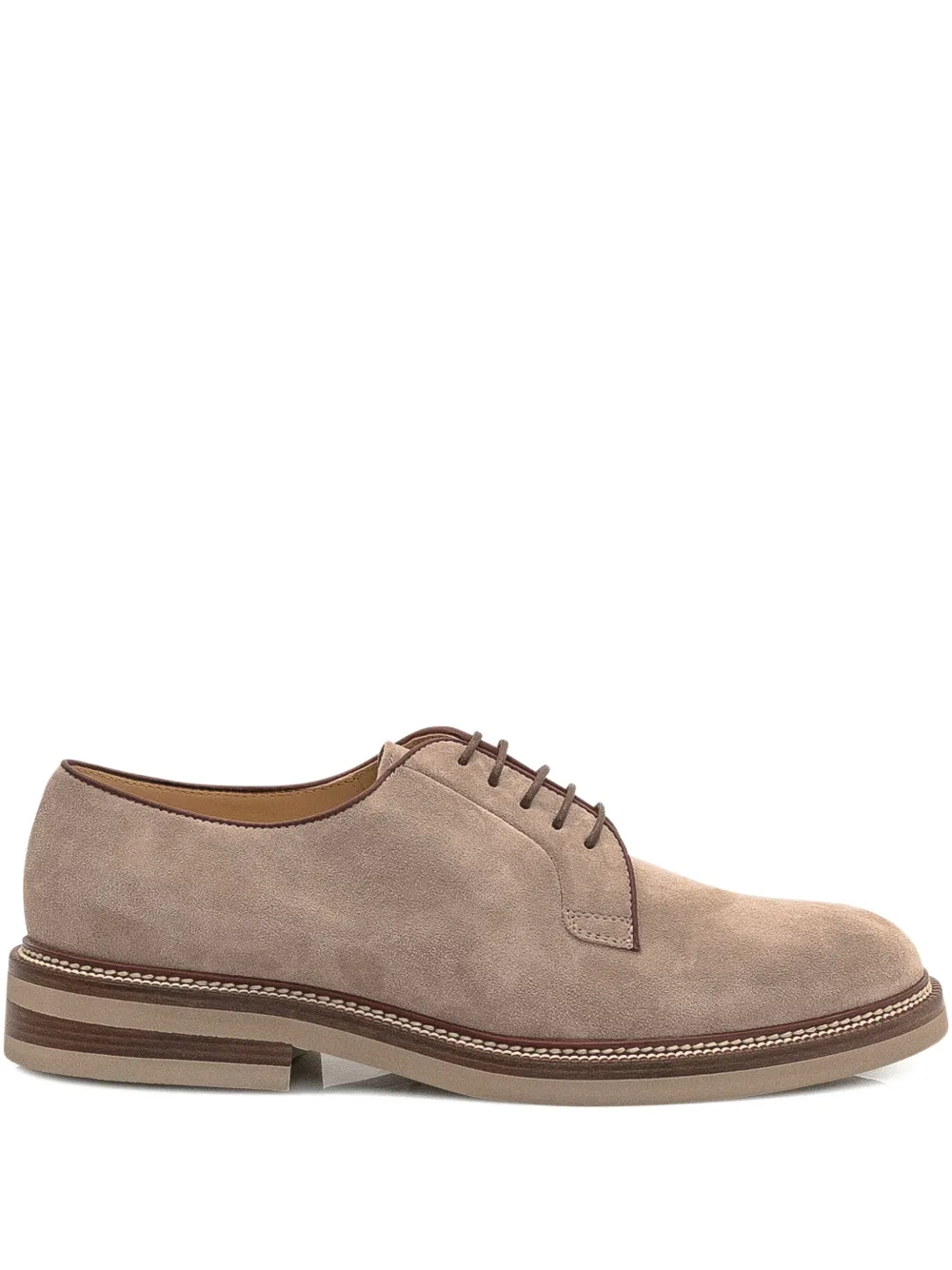 Brunello Cucinelli suede lace-up shoes Neutrals