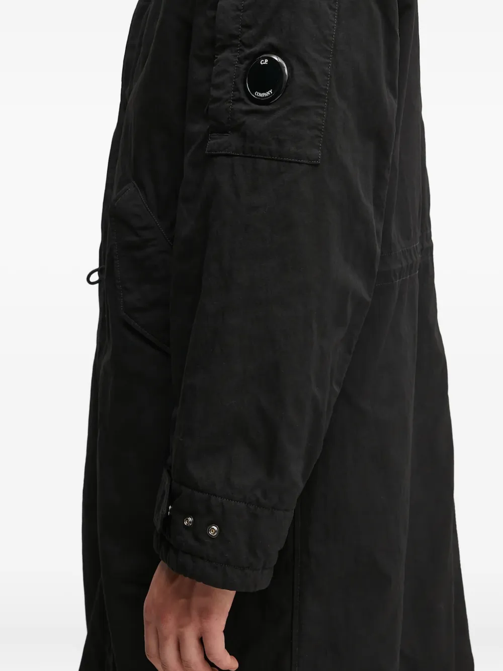 C.p. Company Hooded Coat In Black