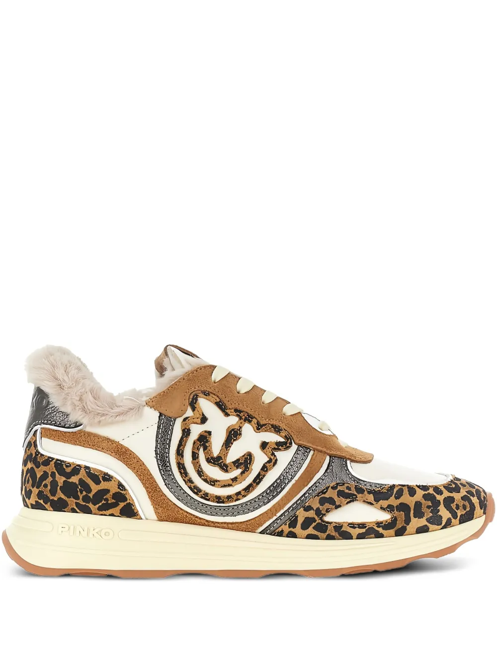 PINKO Zoe 01 leopard-print sneakers Brown