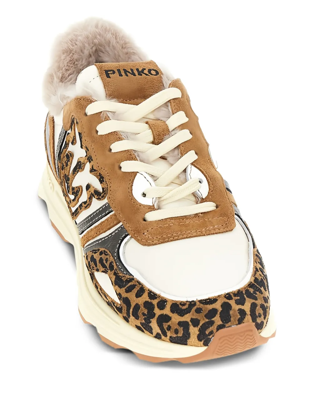 PINKO Zoe 01 sneakers met luipaardprint - Bruin