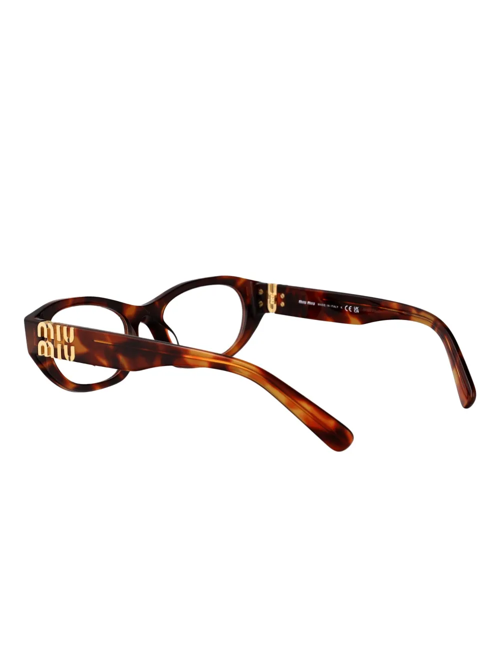Miu Eyewear tortoiseshell geometric-frame glasses Bruin