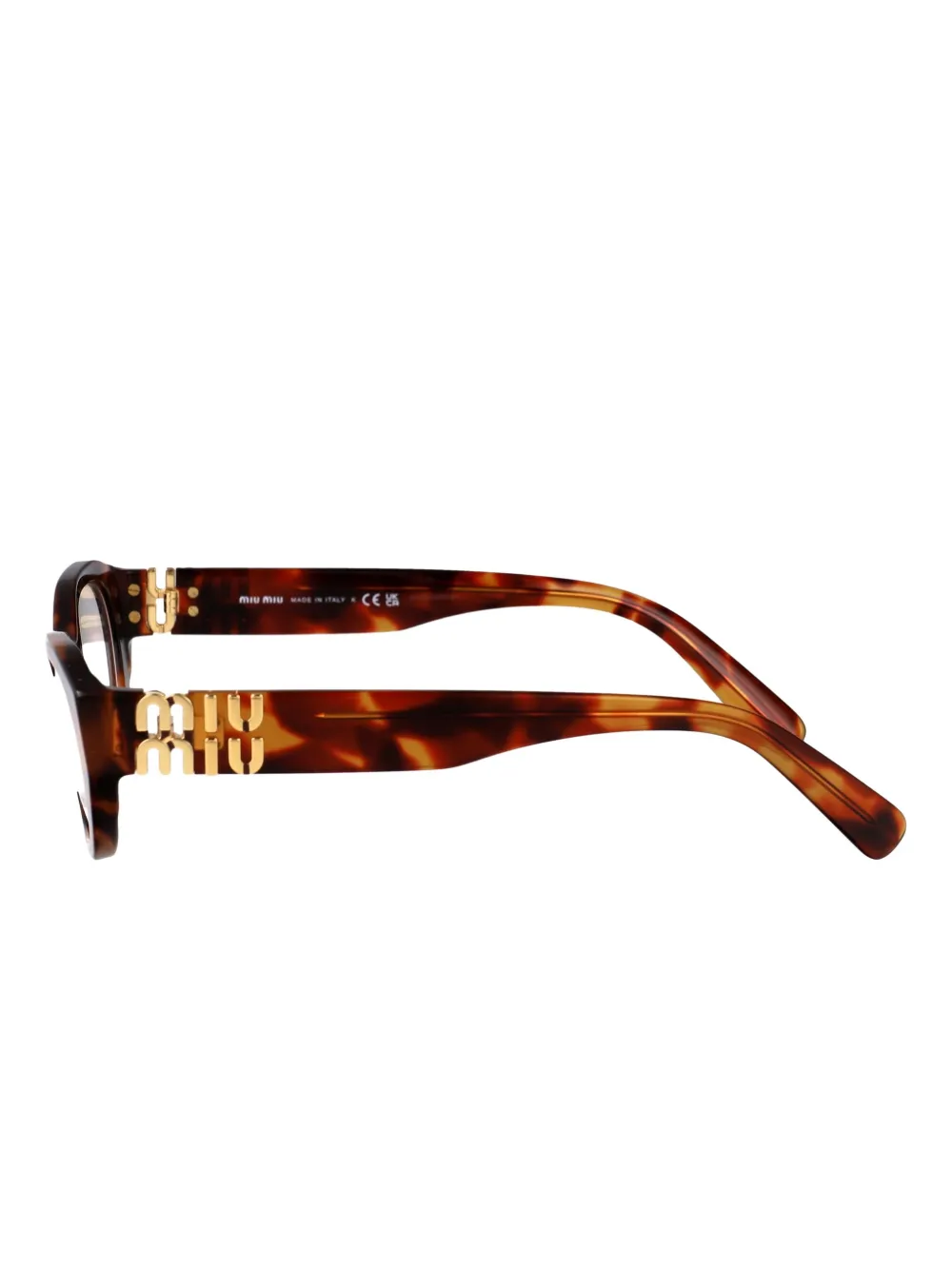 Miu Eyewear tortoiseshell geometric-frame glasses Bruin