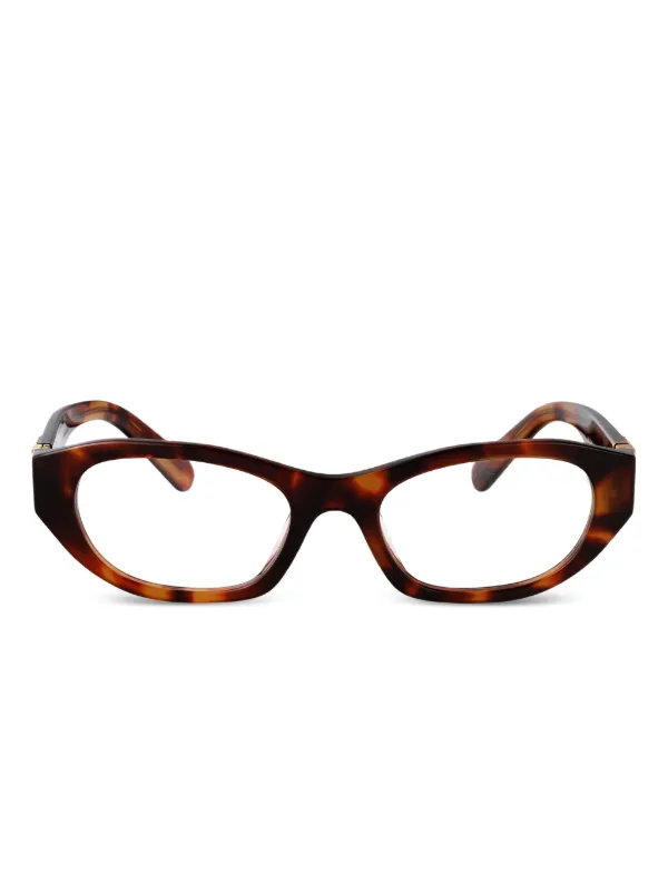 Miu Miu Eyewear ジオメトリック眼鏡フレーム | ブラウン | FARFETCH JP