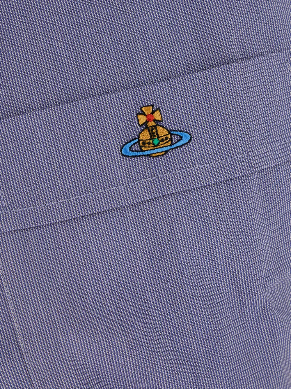 Vivienne Westwood Overhemd met geborduurd logo en korte mouwen Blauw