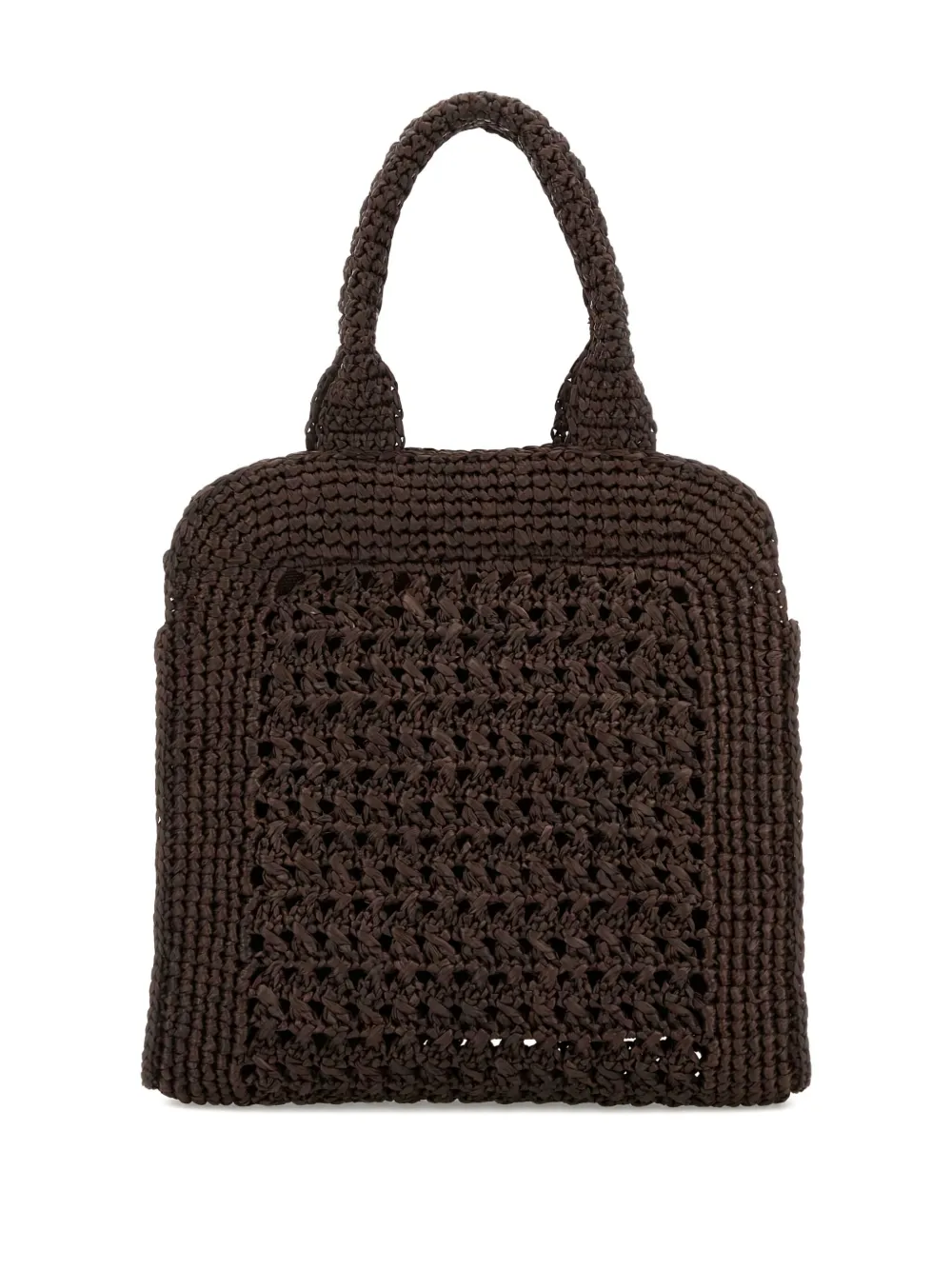 Miu raffia crochet tote bag Bruin