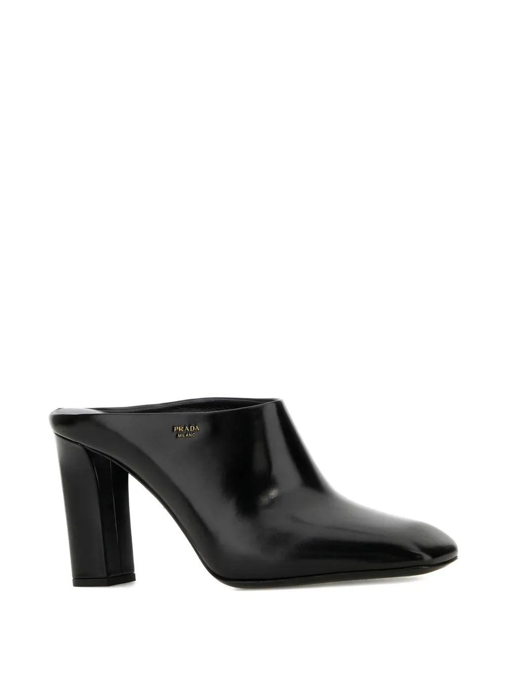 Prada 85mm leather block-heel mules | Heeled Mules | Image 2