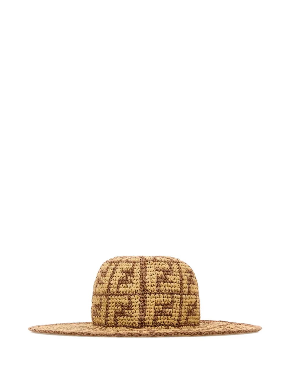 Fendi Ff Motif Wide-brim Hat In Neutral
