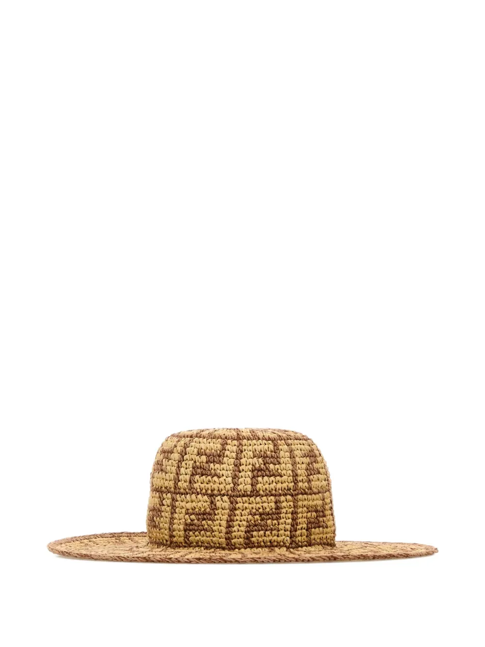 Fendi Ff Motif Wide-brim Hat In Nude