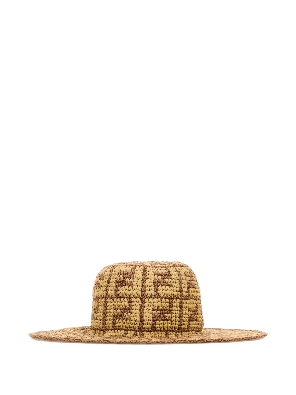 Fendi Ff Motif Wide-brim Hat In Neutral