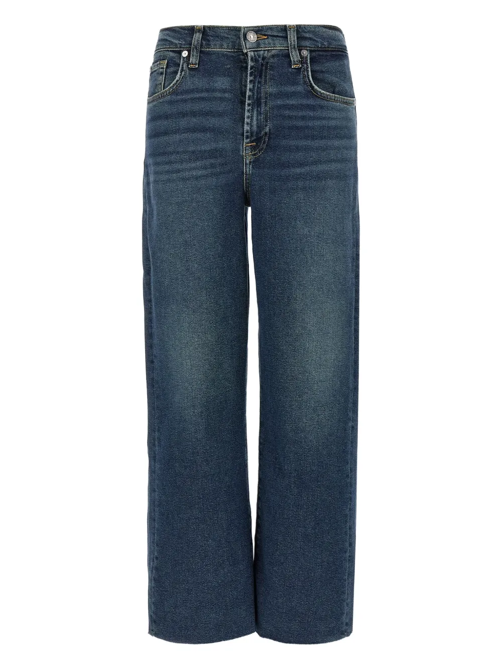 7 For All Mankind Alexa high-waist frayed jeans Blauw