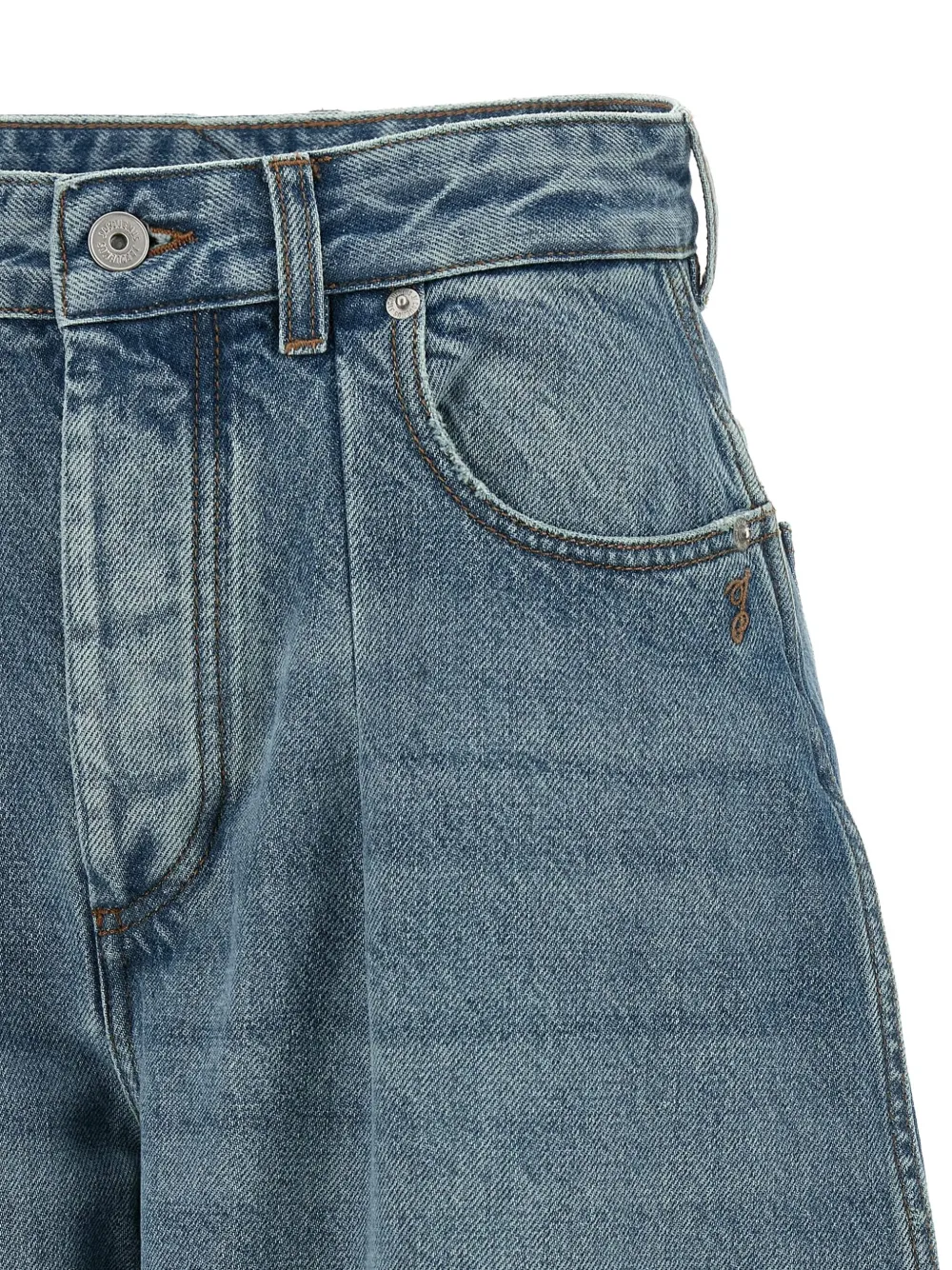 Jacquemus Le De-Nîmes Ovalo high-waist curved jeans Blauw